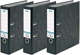 Elba A4 Lever Arch Files Black Cloud Effect 80 mm Spine Pack of 3 view 1