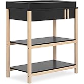 Dream On Me Soho Changing Table In Matte Black Vintage, Crafted with Sustainable New Zealand Pinewood