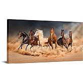 LevvArts Large Horse Wall Art for Living Room Running Horses Picture Prints on Canvas Modern Home Office Decoration Ready to Hang - 24"x48"
