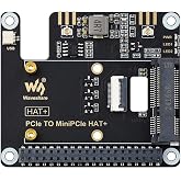 MiniPCIe Adapter HAT+ for Raspberry Pi 5, PCIe to MiniPCIe Expansion Board, Supports Wire-Less NIC, USB Bluetooth, Plug and Play Module, No Need Driver