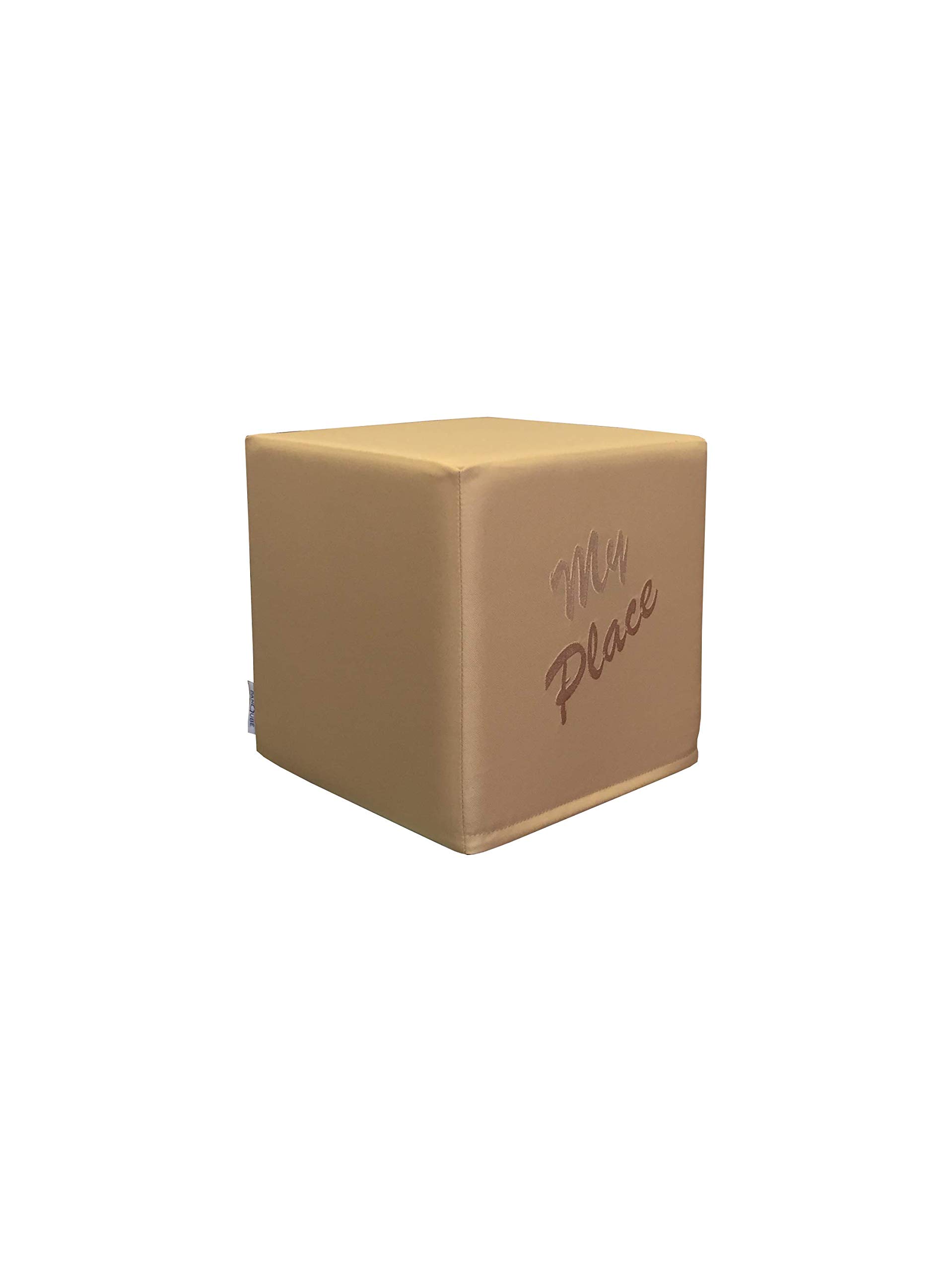 PanQube Module 6-D-BE-STK Pufa Verona 30 Children's Footstool with Embroidery 30 cm x 30 cm x 30 cm Beige