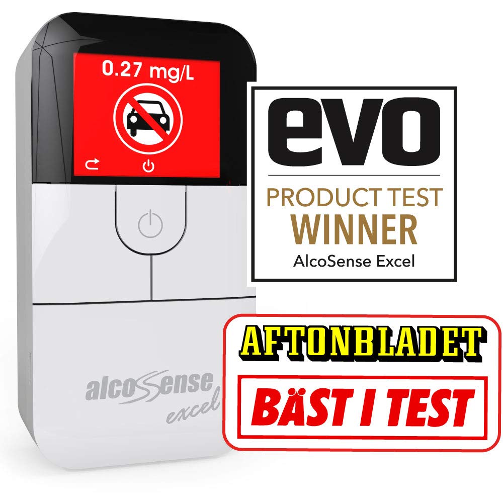 AlcoSense Excel Breathalyser | Auto Express “Best Buy” 2025/26 & Evo Magazine Award Winner| Police Derived Fuel Cell Breathalyzer Sensor | Precision Alcohol Tester Designed in the UK