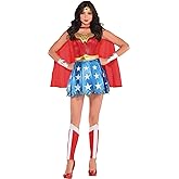 Costumes USA Wonder Woman Costume for Adults, Includes a Dress, a Headband, Gauntlets, a Cape, and More