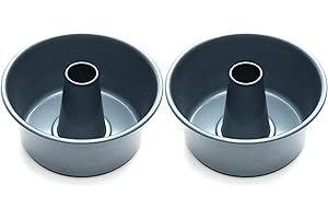 Fox Run Nonstick 4" Mini Angel Food Bundt Cake Pan Deluxe Baking (2-Pack)