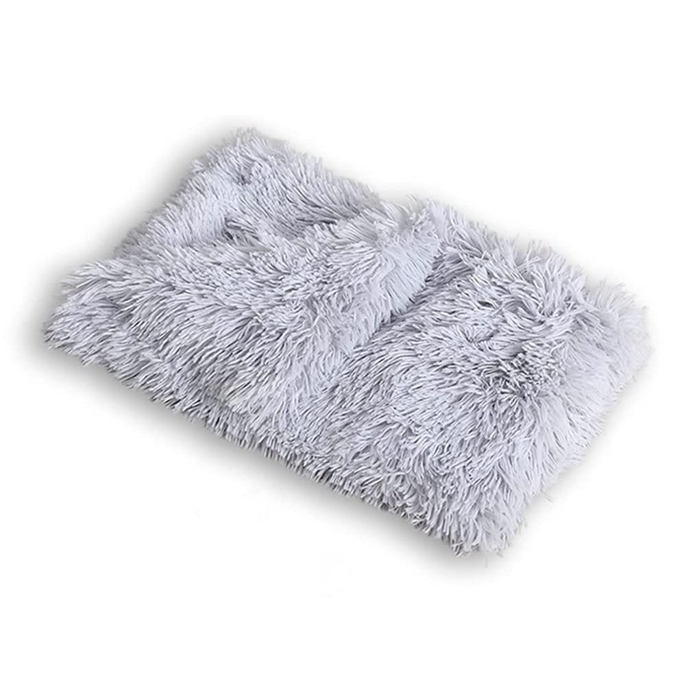 KOMUNJ Dog Cuddly Blanket Fluffy Washable Cat Blanket Double Sided Plush Pet Soft Fleece Blanket 78 x 54 cm Grey