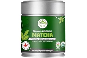 Organic Matcha Green Tea Powder – Ceremonial Grade – 50g Tin | Premium Japanese Green Tea | Smooth & Vibrant | Superfood for 