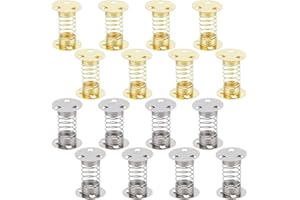 BENECREAT 16Pcs Iron Spring Base, Platinum Golden Metal Spiral Wobbles Spring, 1.22x1 Inch Craft Shaking Sping Double Sided f