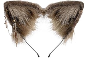 VIGVAN Cat Cosplay Ears Accessories Punk Gothic Cross Cat Ears Headbands Clips