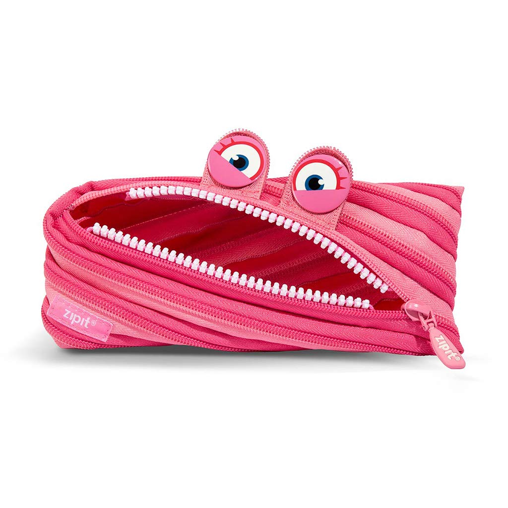 ZIPIT Wildlings Pencil Case for Girls, Cute Zipper Pouch for Kids and Teens, Stationery Bag for School ,Pink
