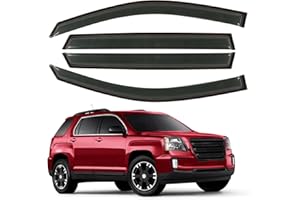 CHYKORLA Rain Guard Fit for 2010-2017 GMC Terrain, Outside-Mount Side Window Visor Deflector, Dark Smoke Sun Vent Shade Shield, 2010 2011 2012 2013 2014 2015 2016 2017, 4pcs