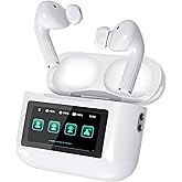 Wireless Earbuds, Blue-tooth Headphones with Smart Touch Screen Case, ANC Noise Canceling Earbuds with 48Hrs Playtime,Waterproof Sports Blue-tooth Headphones for iPhone 17/16/15/14/iPad/Android/Laptop