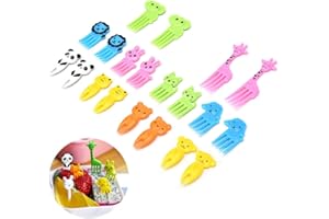 Animal Food Picks for Kids, 10 Pcs Cute Cartoon Fruit Forks, Reusable Lunch Box Accessories for Snacks, Parties, and Toddlers