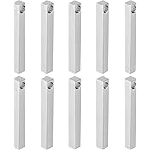 MECCANIXITY 10Pcs Charm Column Rectangle Engraving Bar Shape Pendants with Hole Silver Stainless Steel Bar Pendants for DIY Jewelry Making Necklaces