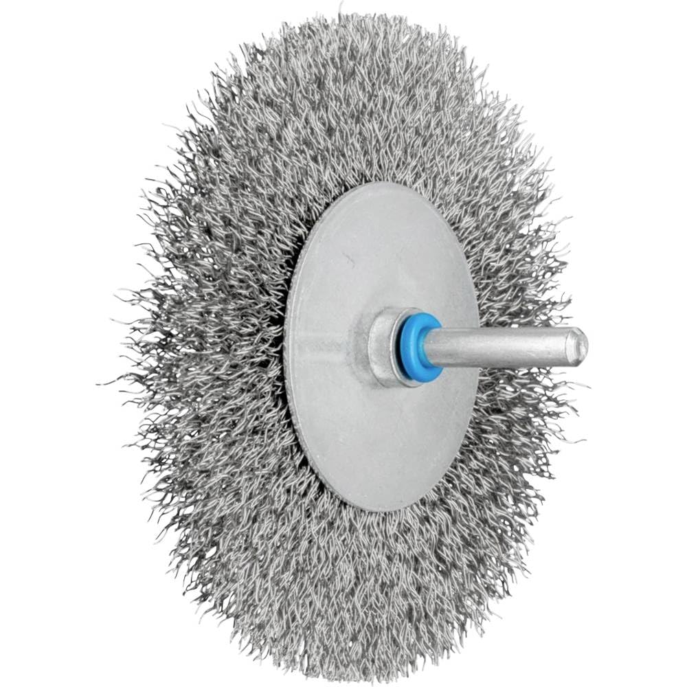 PFERD Round Brush Unknotted RBU | Diameter 70 x 15 mm Shaft Diameter 6 mm Stainless Steel Wire Diameter 0.30 | 43198005 - for Straight Grinders, Drills, Bending Shafts