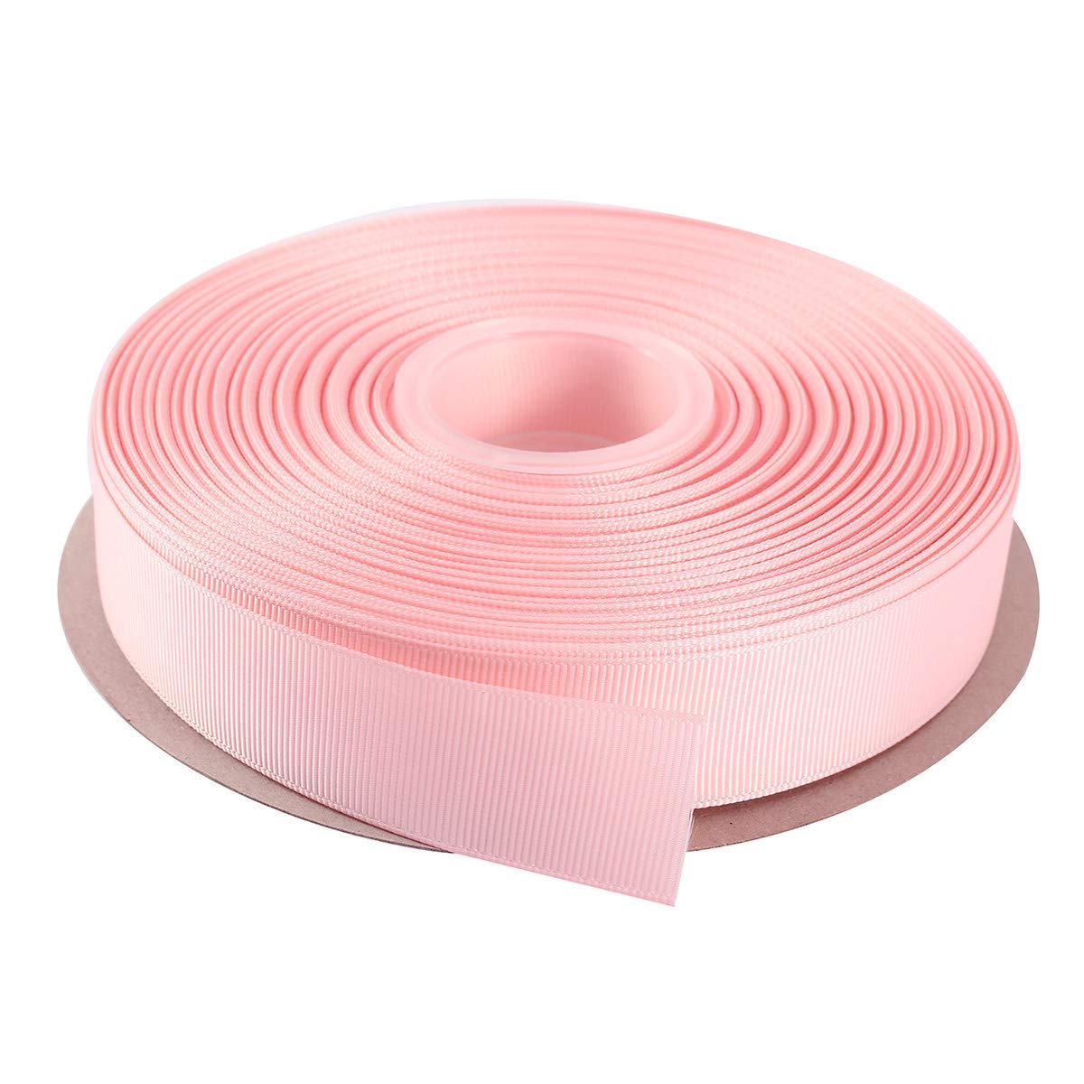 ITIsparkle 25mm Grosgrain Ribbon 45 Meters-Roll Set for Gift Wrapping Scrap Books Party Favor Hair Braids Hair Bow Baby Shower Decoration Floral Arrangement Craft Supplies, Light Pink Ribbon