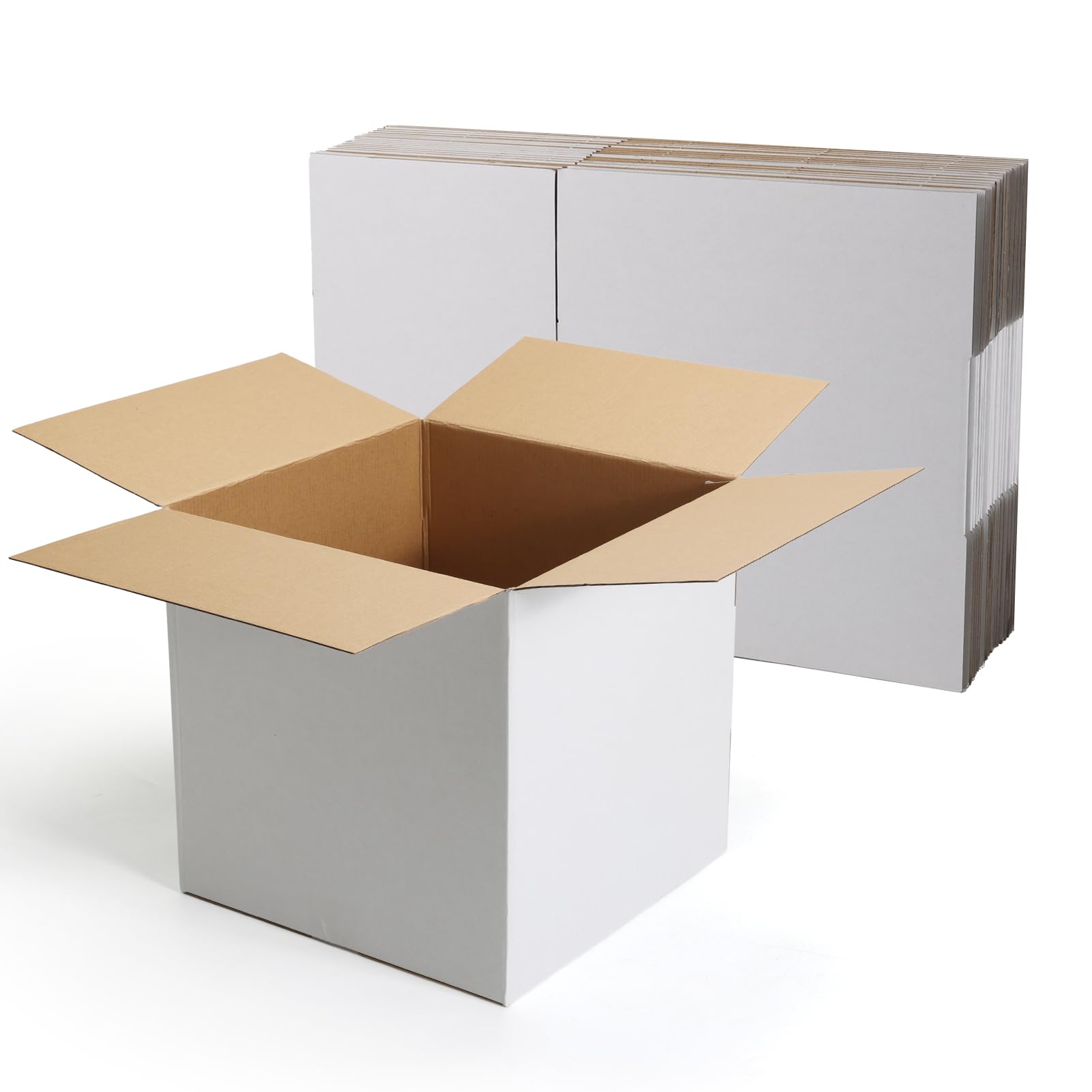 Photo 1 of CRUGLA 12x12x12 White Shipping Boxes Set of 10, White Corrugated Cardboard Boxes for Small Business Shipping Mailing Packing