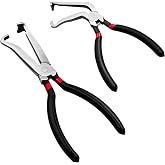 2 Pcs Electrical Disconnect Pliers | 1+1 Electrical Connector Plier for Car | Straight + 60&deg;Bend Pliers Fuel Line Tools with Anti-Slip Grip, Fuel Line Disconnect Tool for Air Flow Sensors Fuel Injectors