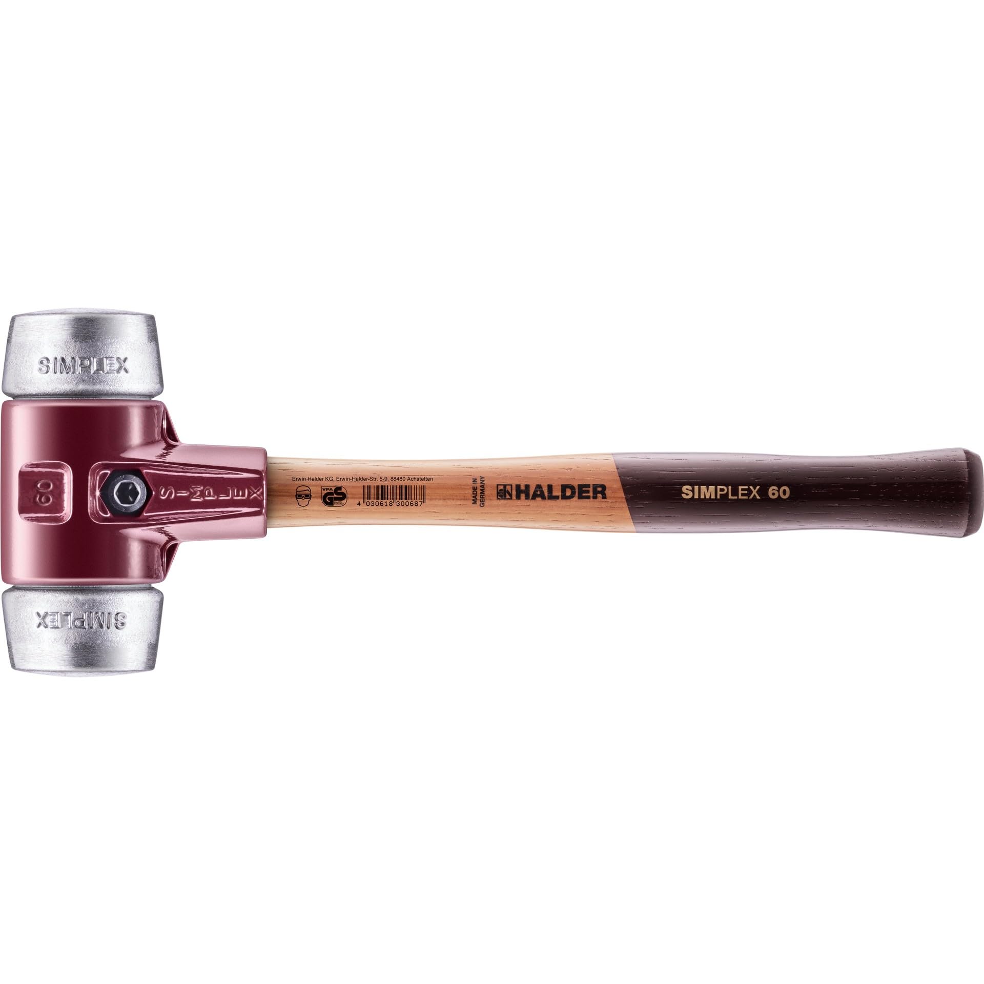 Halder 3009060 "Simplex" Soft-Face Metal Mallet, Multi-Colour, 60 mm