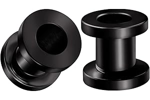 BIG GAUGES Pair of 316L Surgical Steel Black Anodized Screw-fit Piercing Jewelry Ear Stretching Lobe Plugs flesh Tunnel Earring