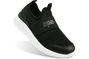 Apawwa Boys Girls Sneakers Kids Lightweight Slip On Running Shoes Pink/Blue/Navy/Black Walking Shoes Breathable Tennis Shoes for Toddler/Little Kids/Big Kids