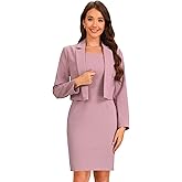 Allegra K Business Blazer Dress Suit Sets for Women Casual Long Sleeve Blazer and Sleeveless Dresses Work Office Outfits