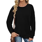Elesomo Sweatshirt for Women Cotton Crewneck Long Sleeve Fall Shirts Fashion Clothes