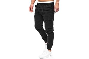 Wimerace Mens Joggers Cargo Pants Men Fashion Pants Sweatpants Casual Work Chino Pants Drawstring 6 Pockets