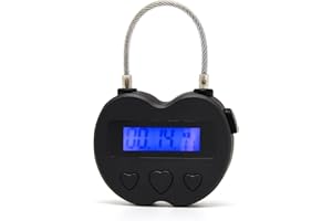Meichoon Timer Lock Smart Padlock for Chastity Control LCD Display 99-Hour Countdown USB Rechargeable Ideal for Adult Games a
