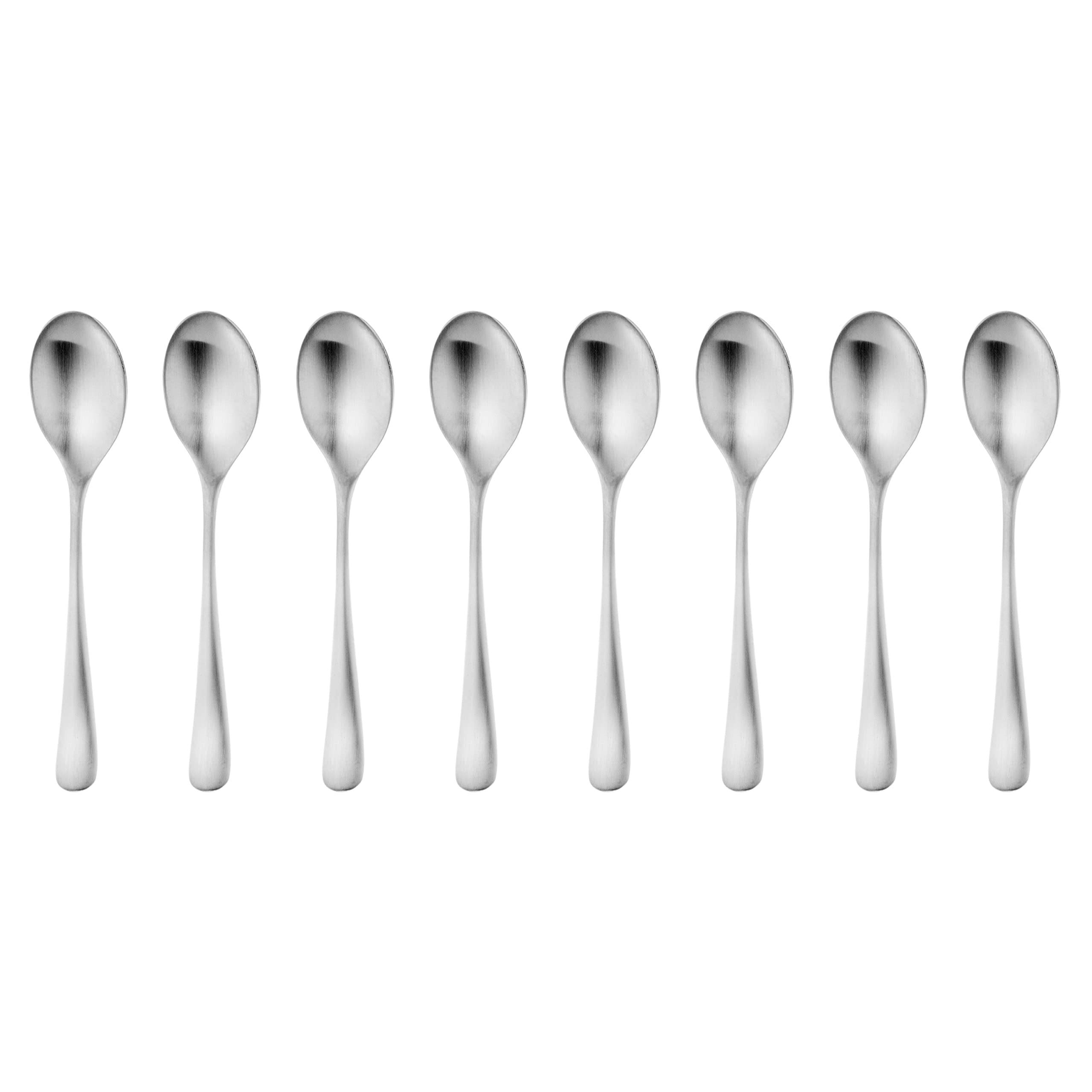 Robert Welch Radford Satin Small Coffee Spoon, Set of 8. Suitable for Espresso, Small Coffee. Made from Stainless Steel. Dishwasher Safe.