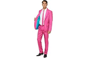 Offstream Men's Party Costume - 2 Piece Solid Color Outfit for Halloween Party with Jacket - Pants & Tie