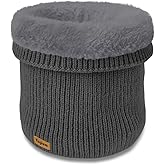 Vogium Unisex Fleece-Lined Ribbed Thermal Knit Neck Warmer Gaiter | Winter Scarf Face Covering for Skiing,Hiking,Outdoor Work