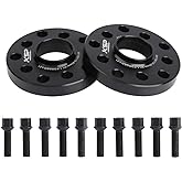 KSP 20mm 5X100 & 5X112 Wheel Spacers for Audi A4 A6 A8 S4 S6 TT Quattro & VW Golf Jetta Passat - Hub Lip Bolt Pattern with 10 M14x1.5 Extended Lug Bolts 57.1mm Hub Bore 2pcs