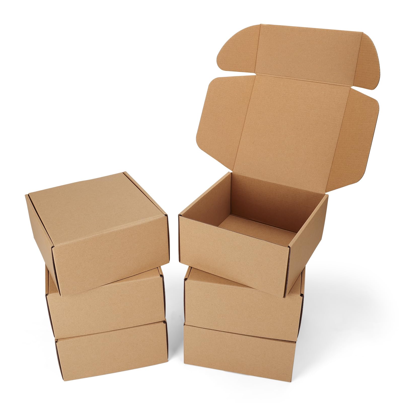 Photo 1 of Serwrsw 8x8x4 Shipping Boxes Set of 2, Small Cardboard Boxes for Packaging, Brown Mailing Boxes for Small Business