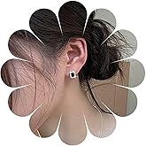 Allereyae Vintage Crystal Onyx Earrings Onyx Square Stud Earrings Rhinestone Onyx Stud Earrings Black Cz Square Earrings Jewelry for Women