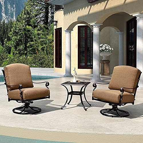 PURPLE LEAF 3 Pieces Patio Bistro Sets Cast Aluminum Patio Furniture