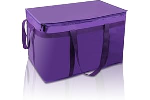 szkoo 2 Pack Insulated Food Delivery Bag Purple Pizza Delivery Bags for Hot & Cold Food, Large Capacity Reusable Warming Bag Catering Cooler Bag for Party