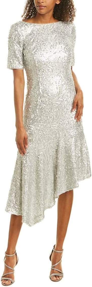 adrianna papell sequin midi dress