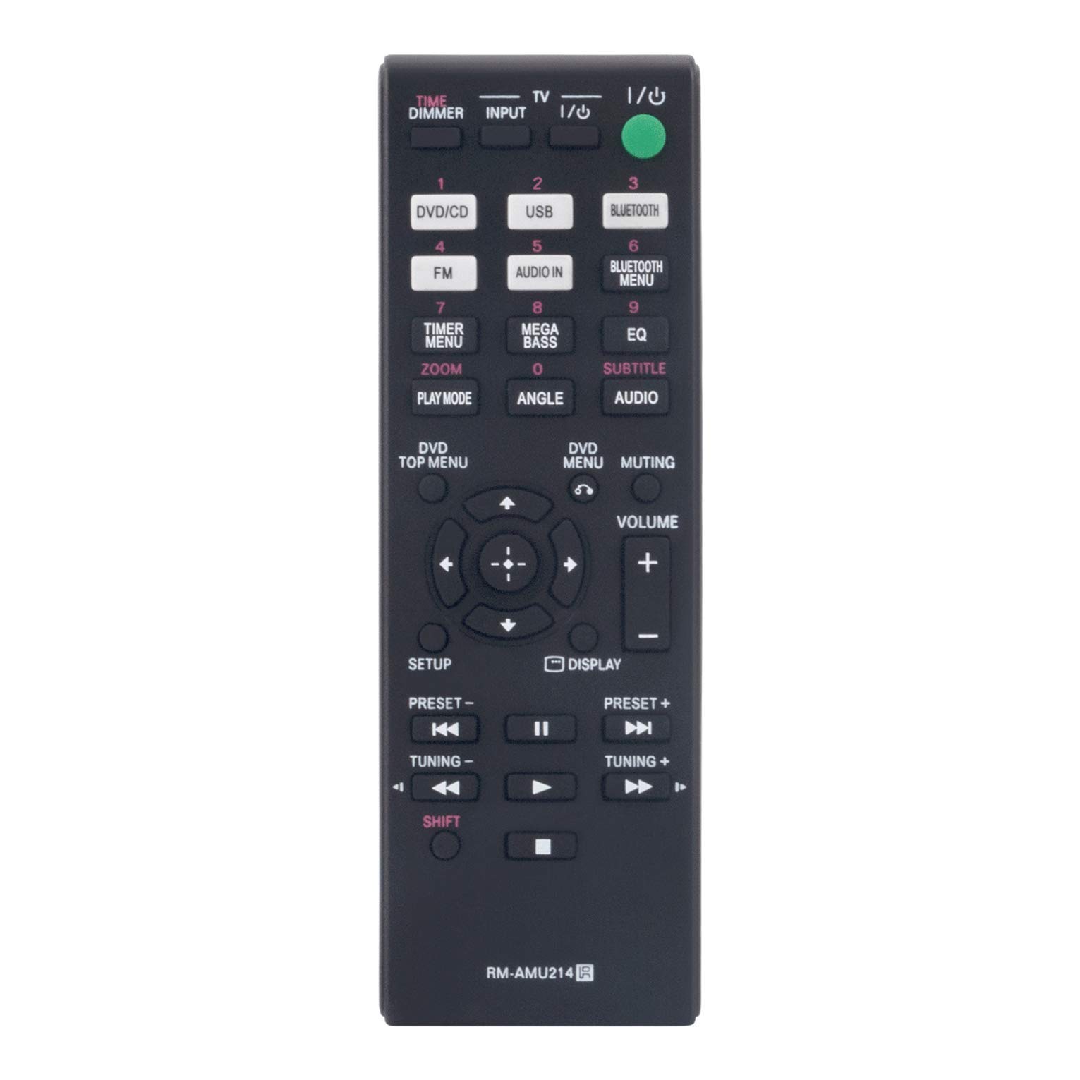 VINABTY RM-AMU214 Remote Control Replacement for Sony SYSTEM AUDIO CMT-SBT40D HCD-SBT40D
