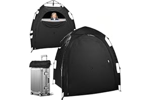 IQYIQY Blackout Tent for Pack N Play, Foldable Travel Sleep Tent for Cribs, Double-Sided Zipper, Breathable Blackout Baby Toddler Bed Canopy Cover, Fan & Monitor Pouch, NOT FIT Full-Size Cribs