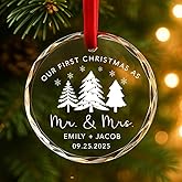 Personalized Our First Christmas As Mr & Mrs Ornament, First Christmas Married, Just Married Ornament, Gift for Anniversary, Engagement, Wedding