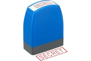 PATIKIL Secret Stamp Self Inking, Red Ink Office Stamps Pre Inked Message Stamp Refillable Business Stamp Style 1, Blue