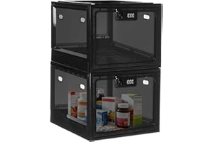 GLOQESEN 2 Pack Lock Box, Lockable Storage Box for Food/Snack/Medicines/Phone，Lock Boxes with Code for Personal Items, Childp