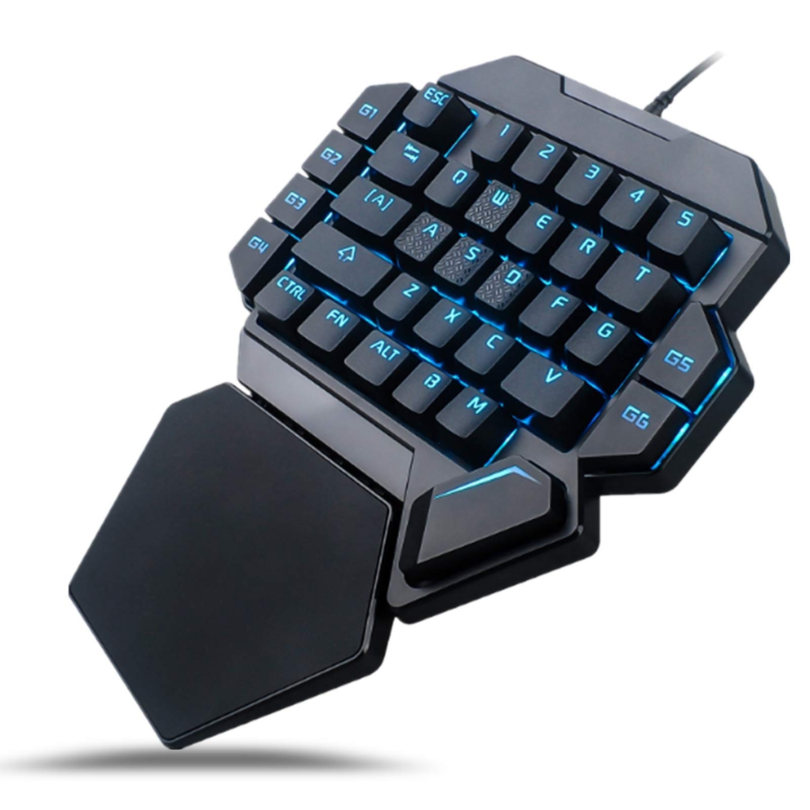 Sutinna RGB One-handed Mechanical Keyboard, Ergonomic Backlight Mechanical Single Hand Gaming Keyboard with Macro Definition Function
