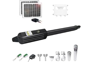 TOPENS A3S Automatic Solar Gate Opener for Light Duty Single Swing Gates Up to 12ft, Single Swing Gate Operator Battery Powered with Remote Control Kit Gate Motor Solar Panel Included