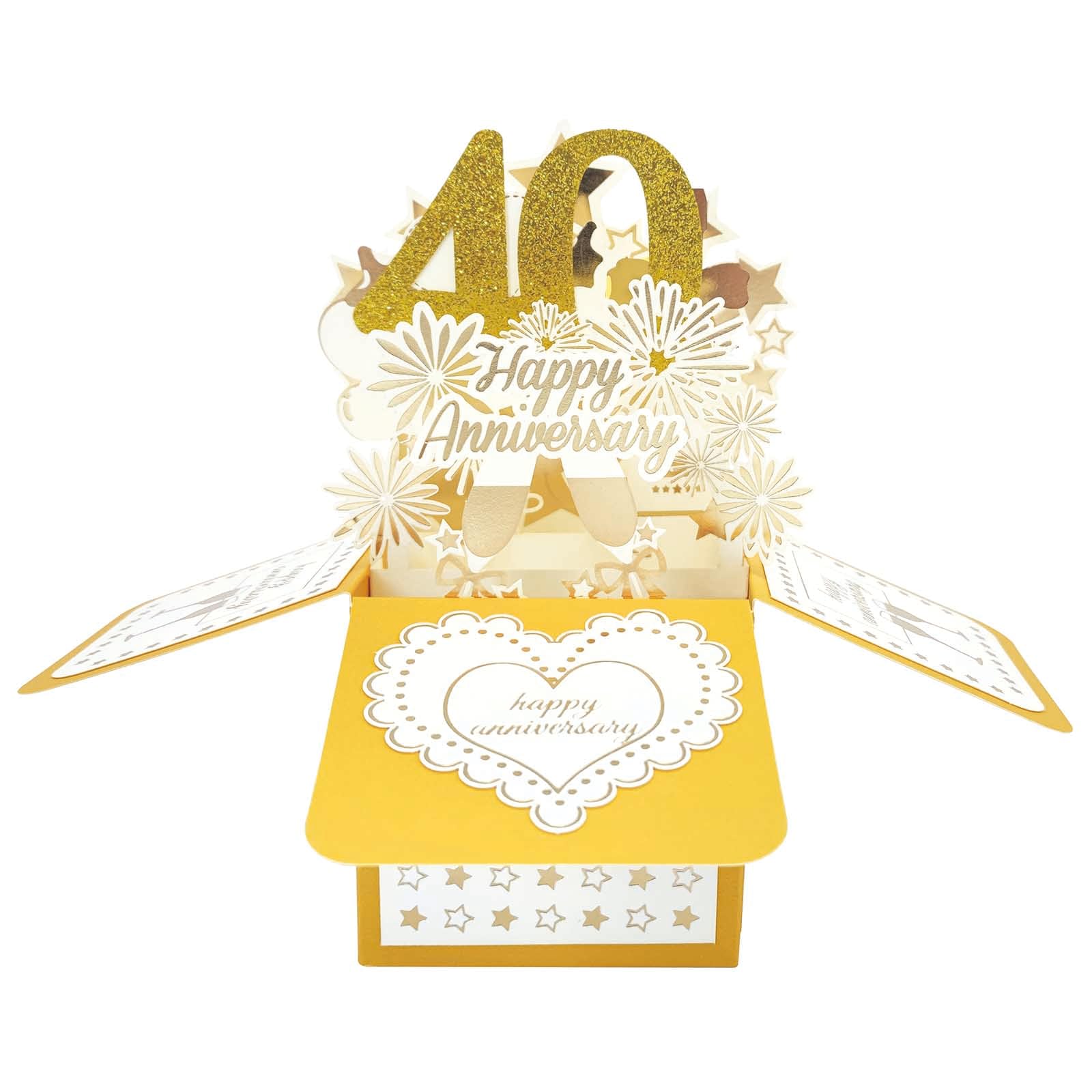 Photo 1 of Asmallgf Happy 40th Anniversary Pop Up Card, Comfort 40 Year Wedding Anniversary Cards for Soulmates, Perfect Anniv Card for Couple
