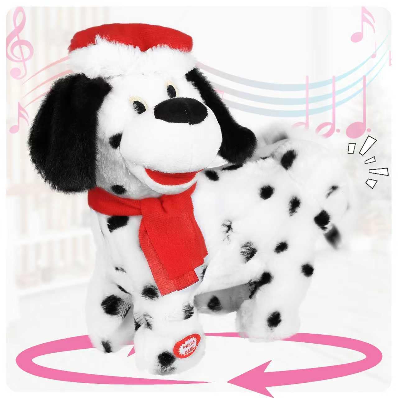 SdeNow Twerking Dog Santa Claus with Music Dancing & Singing Christmas Dog Soft Toy Booty Shaking Animated Christmas Plush Funny Musical Dancing Christmas Toy