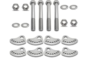 GOLKNHA 4 PCS 304 Stainless Steel Camber Lock Alignment Fix & Upper Arm Cam Bolt Kit Compatible with Silverado WT SLT SL LT LS SSV SS RST XFE Base HD SLE at Denali LTZ Custom 1500 2500 3500 1999-2019