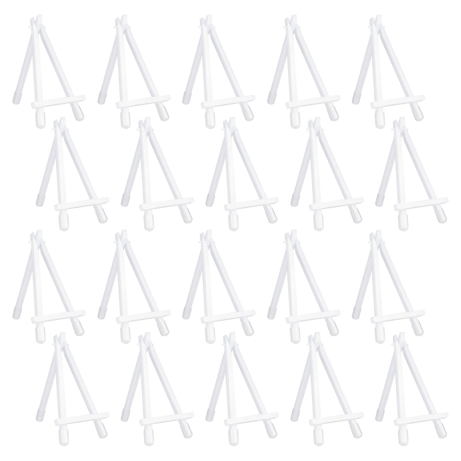 CRAFFANCY Mini Plastic Display Easel, 20 Pcs White Tabletop Art Easel Painting Easels for Photo Paintings Cards Invitations Menu Display