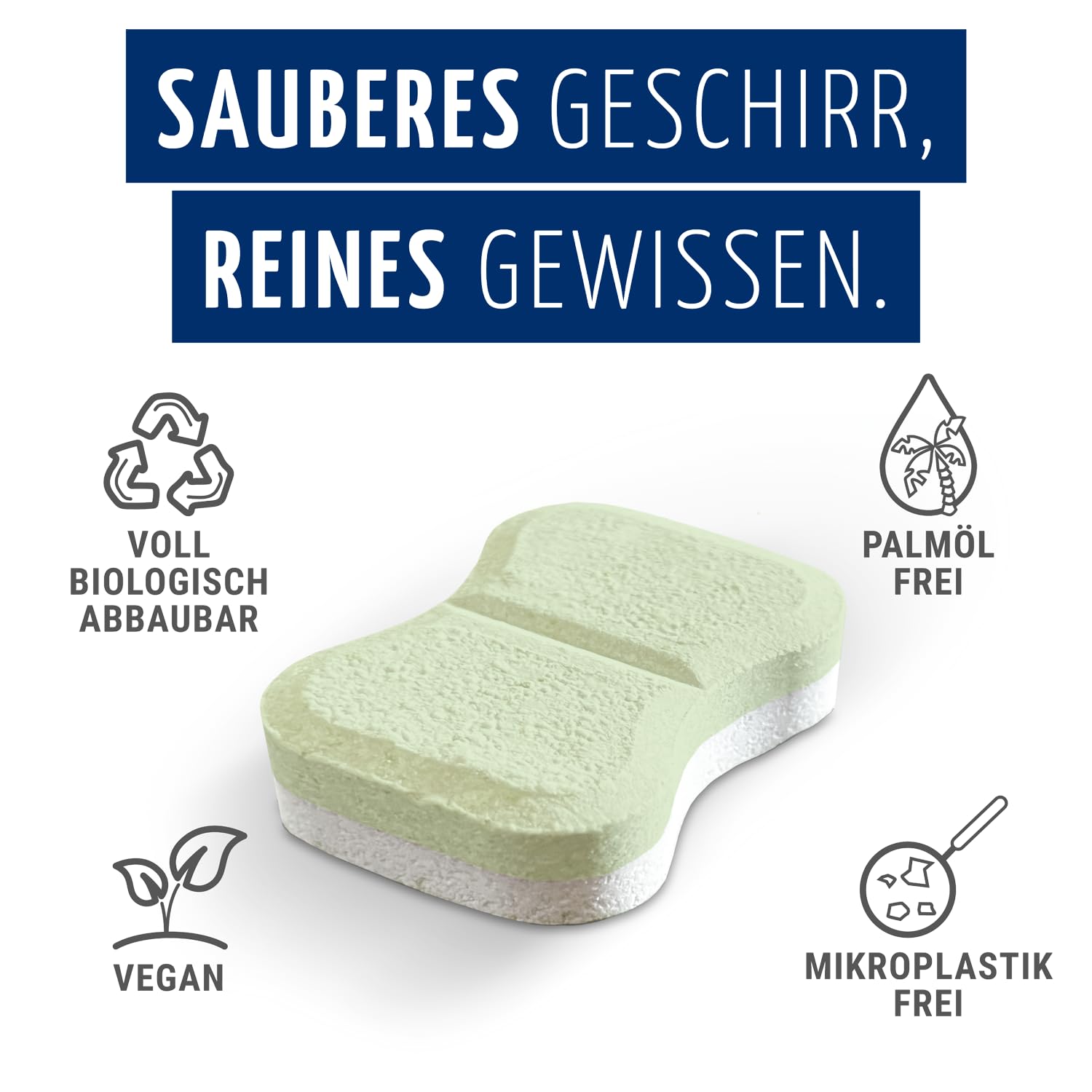 CLARO Classic Öko Geschirrspül-Tabs - 120 Spülmaschinen-Tabs - phosphatfrei, umweltfreundlich & vegan - wasserlösliche Folie 4