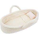June Garden Cozy Dream Doll Bassinet - Baby Doll Portable Carrier - Fits for American Girl Dolls or Teddy Bears up to 18" - C
